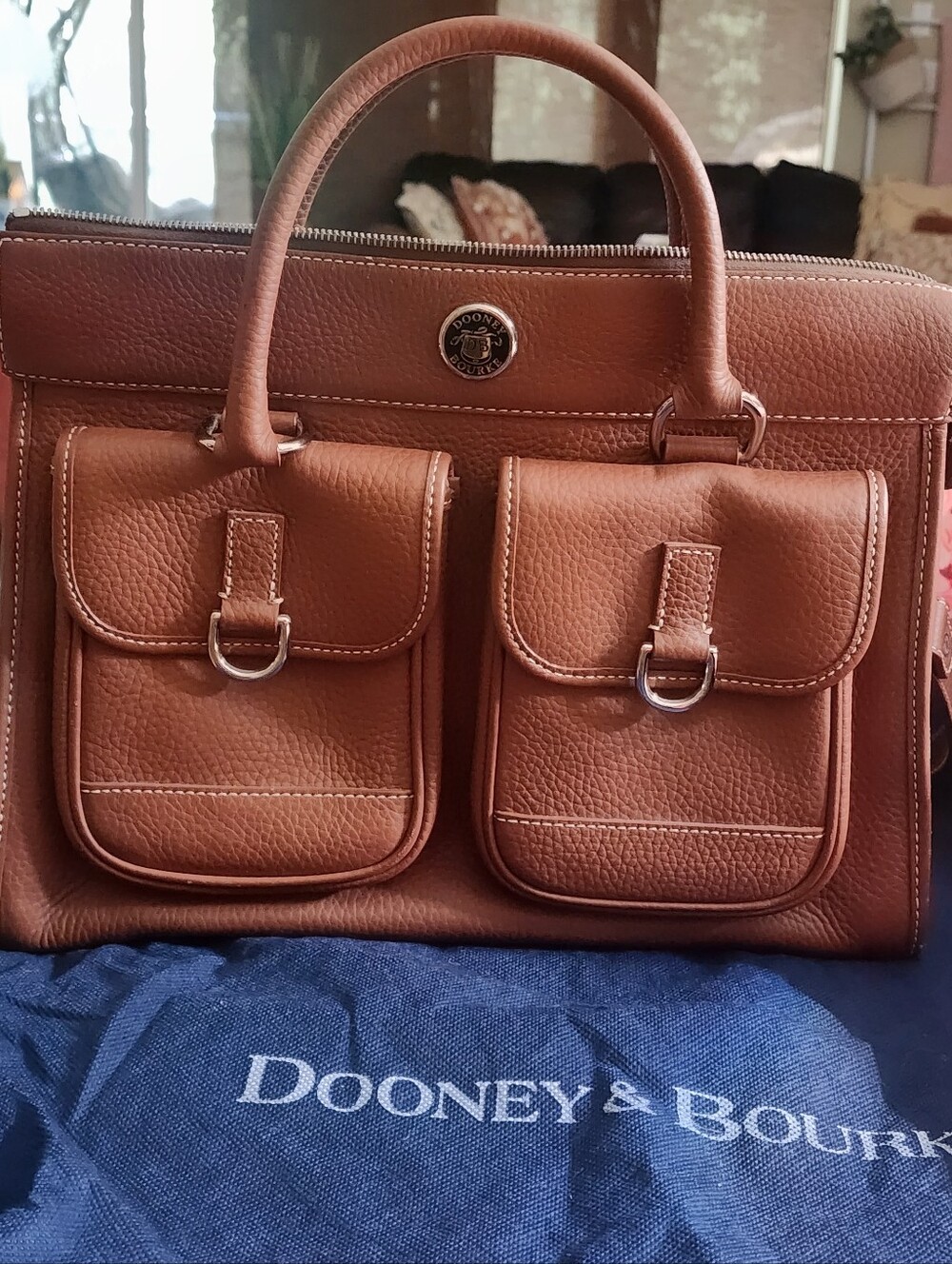Dooney & Bourke Leather Double Pocket Satchel